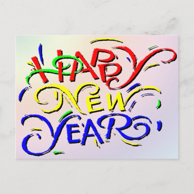Happy New Year Feiertagspostkarte (Vorderseite)