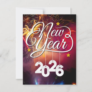 Happy New Year - Festive Celebration Design Postkarte
