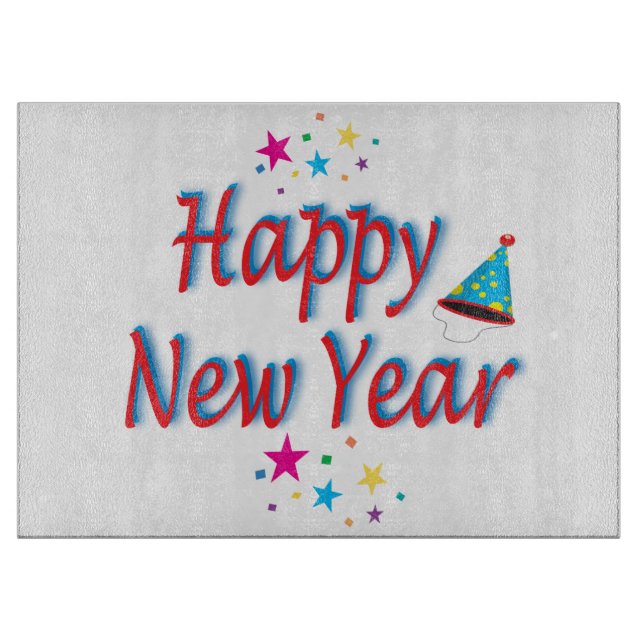 Happy New Year Festive Party bunt Epic Schneidebrett (Vorderseite)