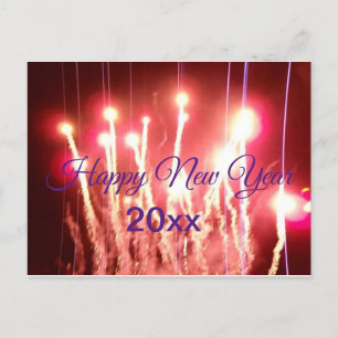 Happy New Year Feuerwerk Foto mit dem Jahr Postkarte