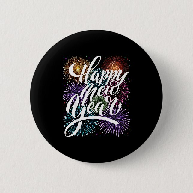 Happy New Year Firework Family Matching Men Women  Button (Vorderseite)