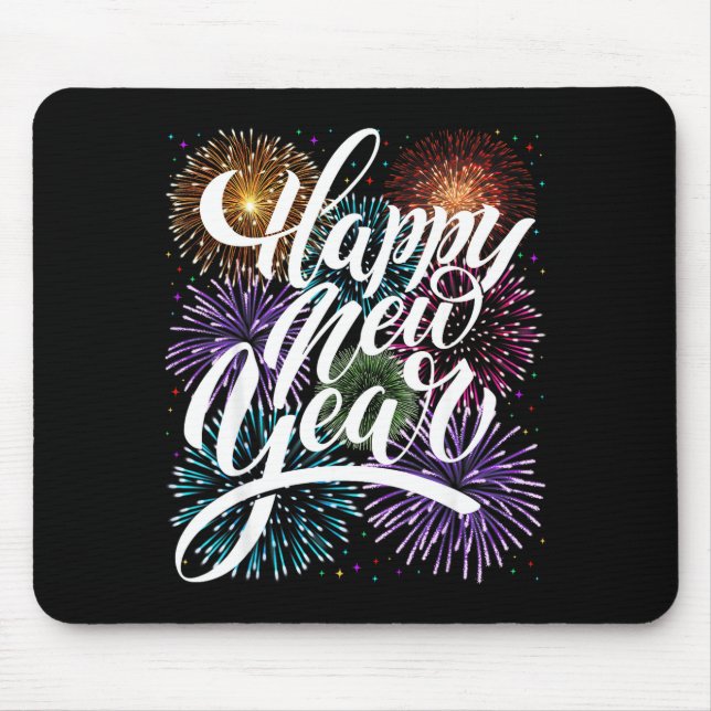 Happy New Year Firework Family Matching Men Women  Mousepad (Vorne)