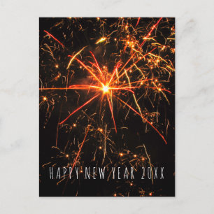 Happy New Year Fireworks Foto Feiertagspostkarte