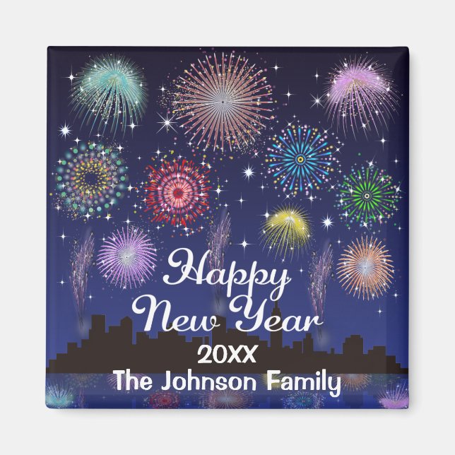 Happy New Year Fireworks Magnet (Vorne)