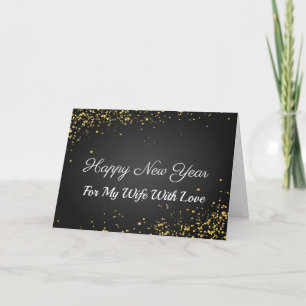 Happy New Year Folded Holiday Card Feiertagskarte