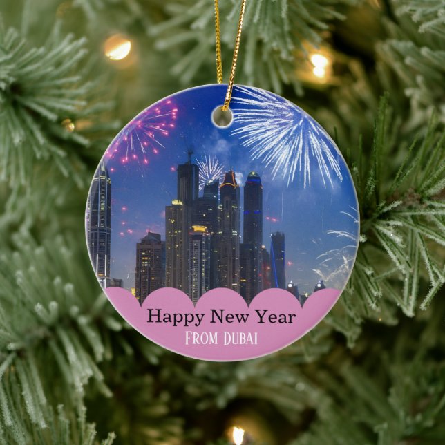 Happy New Year from Dubai Ornament 2026 (Baum)