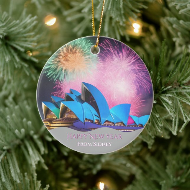 Happy New Year from Sidney Customizable Ornament (Baum)