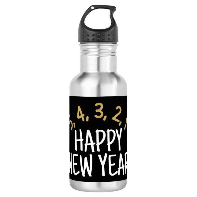 Happy New Year Funny Edelstahlflasche (Vorderseite)