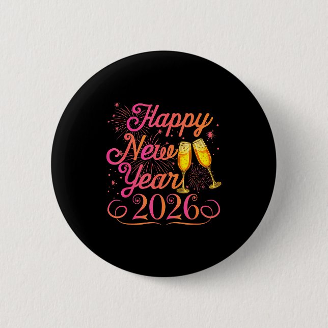 Happy New Year Funny Matching Family New Years Eve Button (Vorderseite)