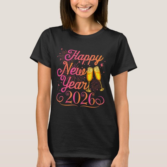 Happy New Year Funny Matching Family New Years Eve T-Shirt (Vorderseite)