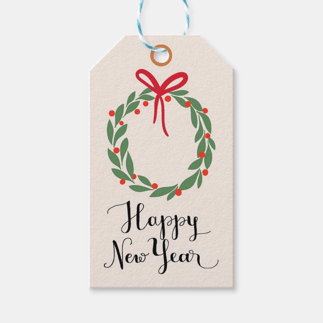 Happy New Year Geschenkanhänger (Vorderseite)