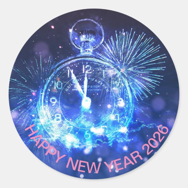 Happy New Year gift 2026 Runder Aufkleber (Vorderseite)