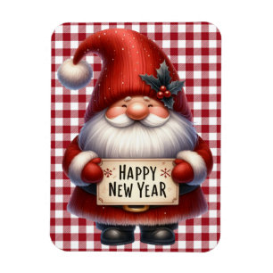 Happy New Year Gnome Magnet