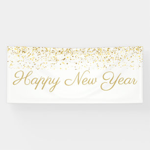 Happy New Year Gold Confetti Banner