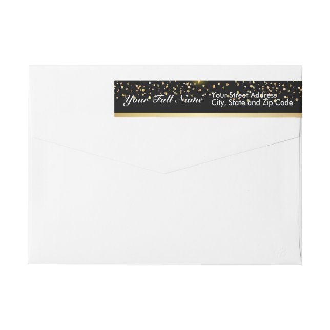 Happy New Year Gold Confetti Bokeh Lichter Muster (Rückseite)