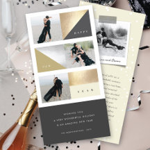 Happy New Year Gold Foil Blocks Stilvolles 3-Foto