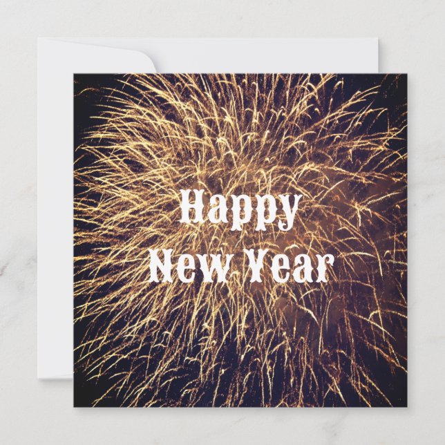 Happy New Year Golden Fireworks Trendy 2023 Karte (Vorderseite)
