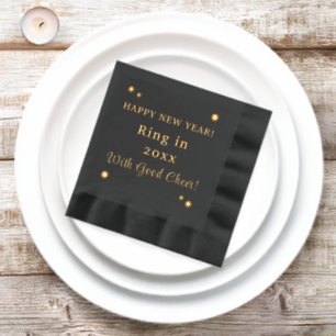 Happy New Year Good Cheer Year Polka Dots Servietten Mit Folie