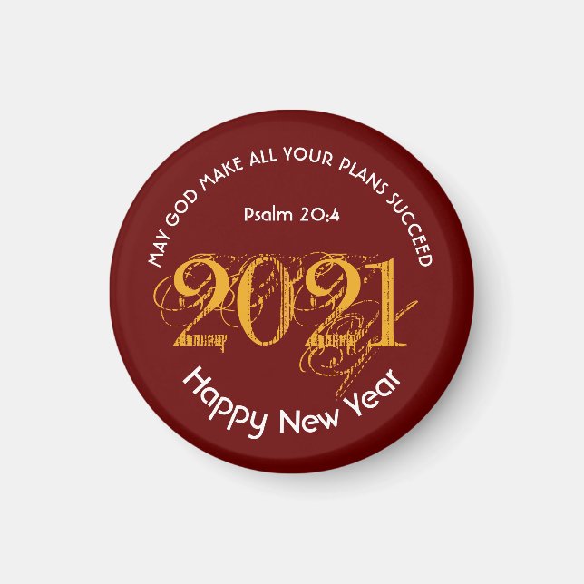 Happy New Year | GOTT-PLÄNE ERFOLGT | 2021 Magnet (Vorne)