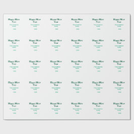 Happy new year green add family name year simple  geschenkpapier