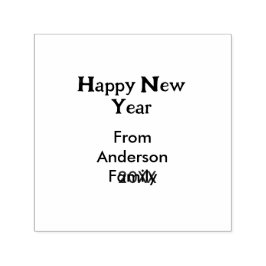 Happy new year green add family name year simple  permastempel