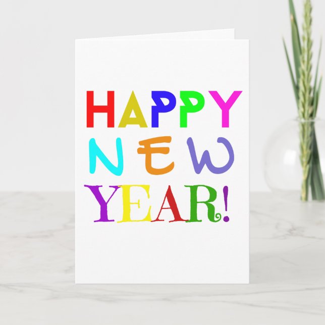 Happy New Year Greeting card Dankeskarte (Vorderseite)
