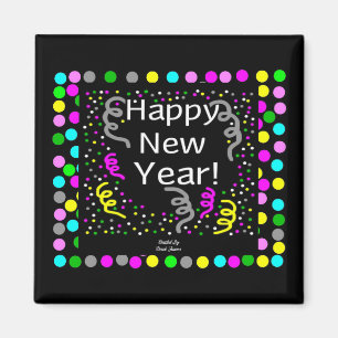 Happy New Year Gruß 2 Zoll Square Magnet