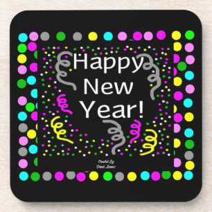 Happy New Year Gruß Hard Plastic Untersetzer