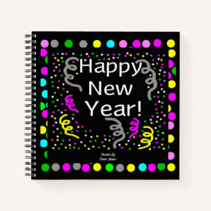 Happy New Year Gruß Spiral Notebook Notizbuch