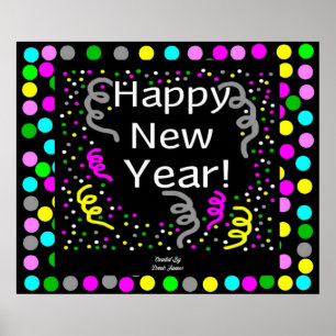 Happy New Year Grußplakat Poster