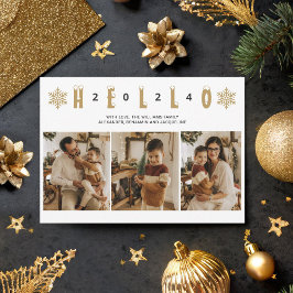 Happy New Year Hallo 2024 elegantes minimalistisch Feiertagskarte