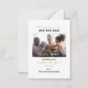 Happy New Year Handschrift Foto Holiday Mitteilungskarte