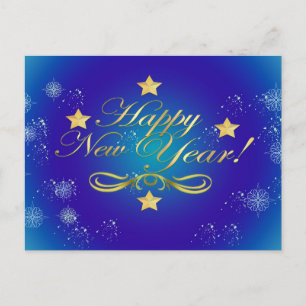 Happy New Year Holiday Postcard Feiertagspostkarte
