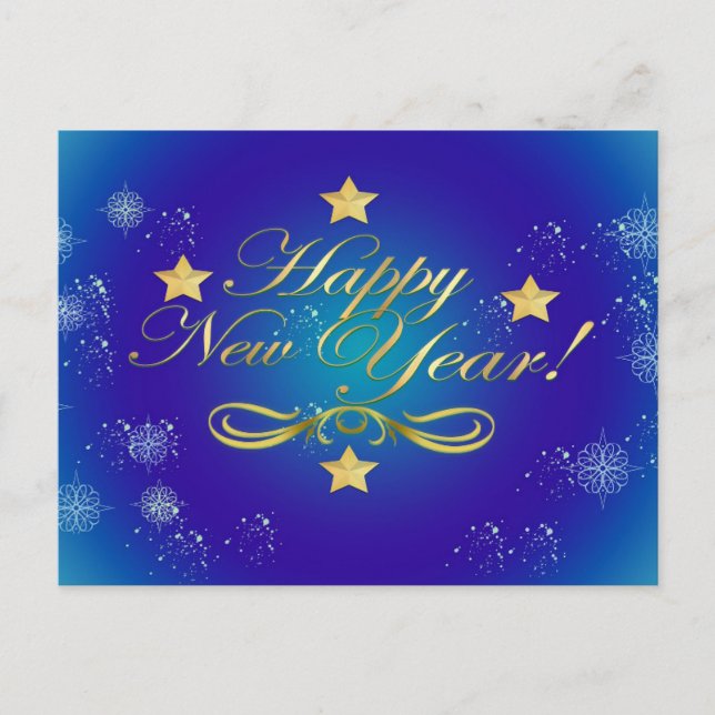 Happy New Year Holiday Postcard Feiertagspostkarte (Vorderseite)