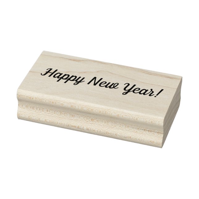 Happy New Year Holzblock Mounted Kautschuk Briefma Gummistempel (Stempel)