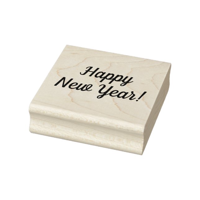 Happy New Year Holzblock Mounted Kautschuk Briefma Gummistempel (Stempel)