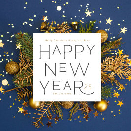 Happy New Year in grauem handgeschriebenem Text Ho Feiertagskarte