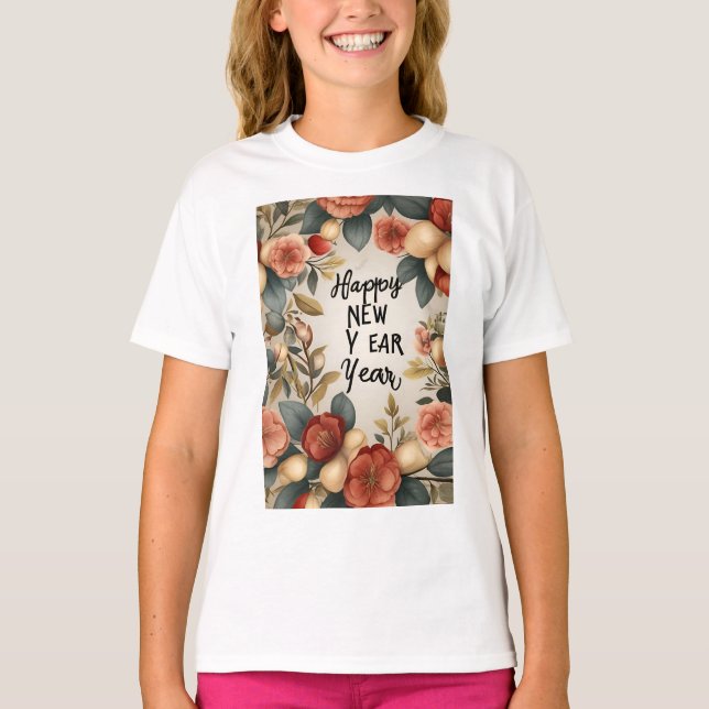 Happy New Year Kids Basic T - Shirt (Vorderseite)