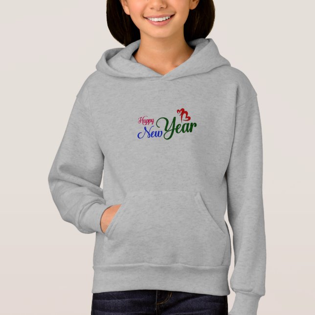 Happy New Year Kids Pullover Hoodie (Vorderseite)