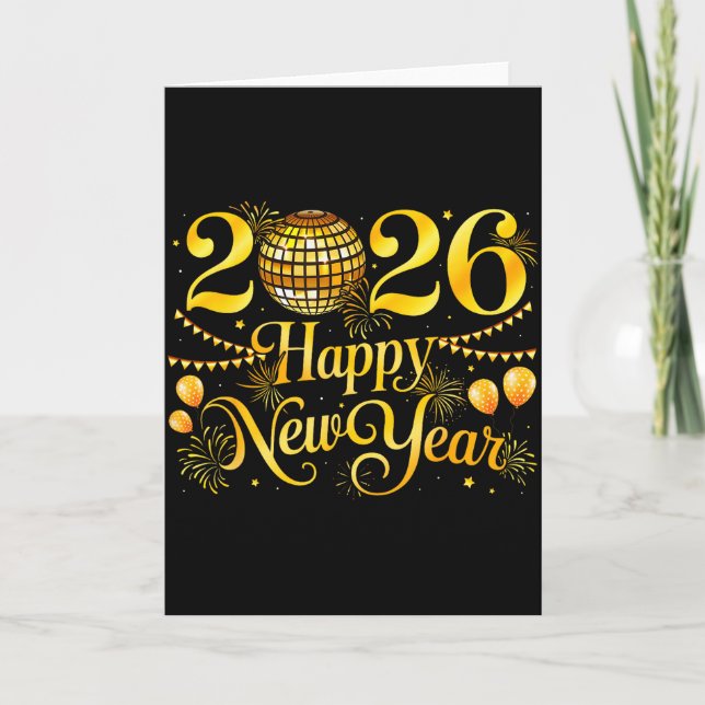 Happy New Year Matching New Year Eve Party Disco B Karte (Vorderseite)