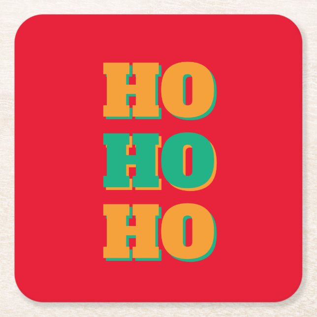 Happy New Year Merry Christmas Holiday Season HoHo Rechteckiger Pappuntersetzer (Vorderseite)