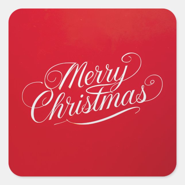 Happy New Year Merry Christmas Holiday Season Quadratischer Aufkleber (Vorderseite)