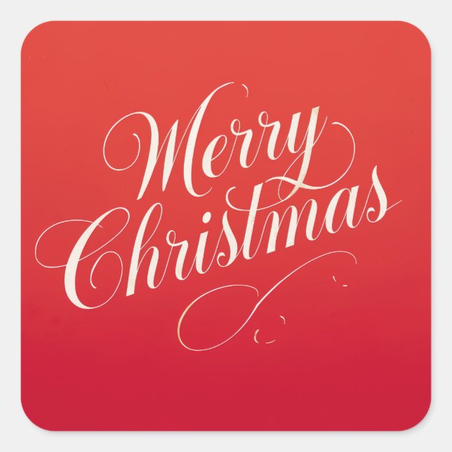 Happy New Year Merry Christmas Holiday Season Quadratischer Aufkleber (Vorderseite)