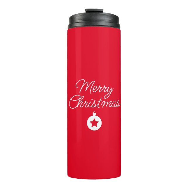 Happy New Year Merry Christmas Holiday Season Thermosbecher (Vorderseite)