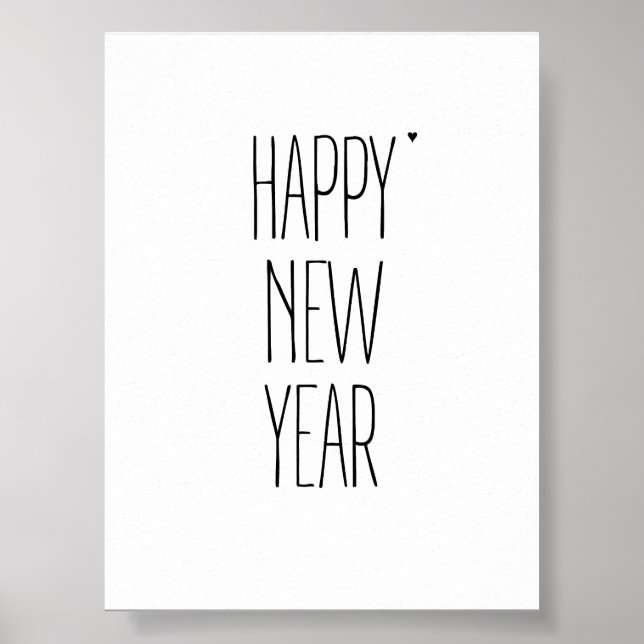 Happy New Year - minimalistic typography poster (Vorne)