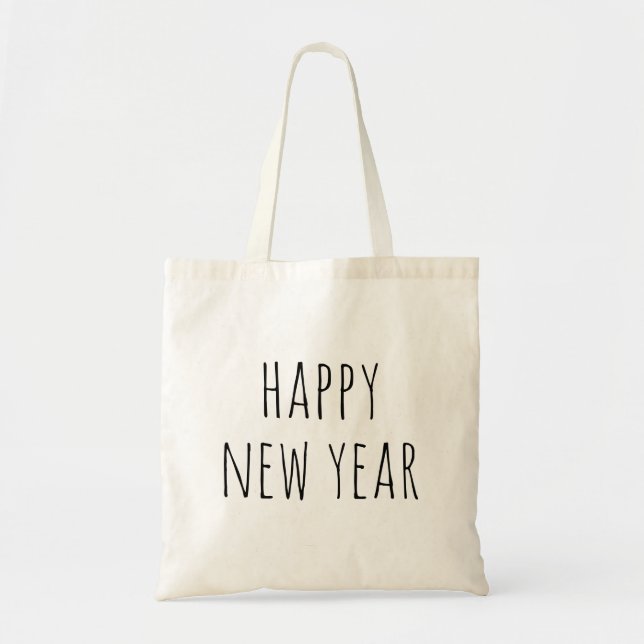 Happy New Year | Minimalistischer Niedlicher Urlau Tragetasche (Vorne)