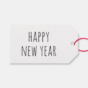 Happy New Year   Minimalistischer sauberer, neutra Geschenkanhänger