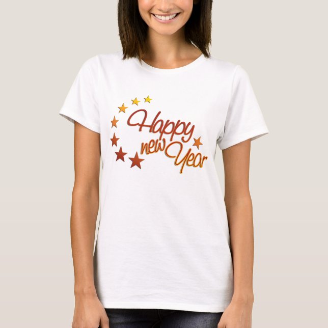 Happy New Year mit Starlight T-Shirt (Vorderseite)