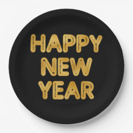 Happy New Year Modern Typografy Pappteller