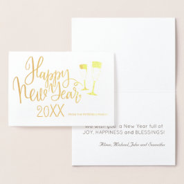 Happy New Year Moderne Kalligraphie-Skript Folienkarte